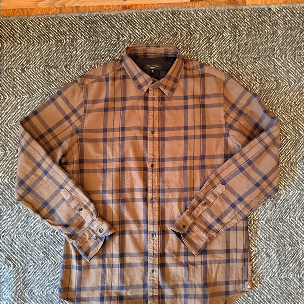 rag & bone Men's Tomlin Plaid Flannel Shirt - XL - Picture 4 of 6